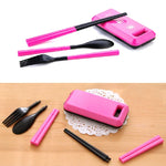 3 in 1 ABS 접이식 식기 세트 포크 젓가락 포함 보관 상자 야외 캠핑 하이킹 여행용 식기 세트