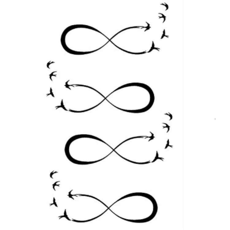 10개 클래식 블랙 방수 임시 타투 스티커