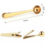 다기능 주방 커피 스푼 클립 포함 스테인리스 스틸 차 커피 계량컵 커피 스푼, 커피 스푼(실버), 커피 스푼(골드), 커피 스푼(블랙), 커피 스푼(로즈 골드)
