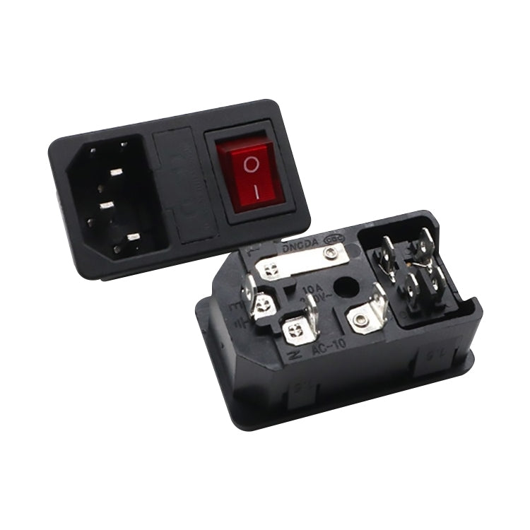 10 PCS AC-01 Three Pins Power Socket with Safety Switch Socket, 10 PCS AC-01