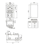 10 PCS AC-01 Three Pins Power Socket with Safety Switch Socket, 10 PCS AC-01