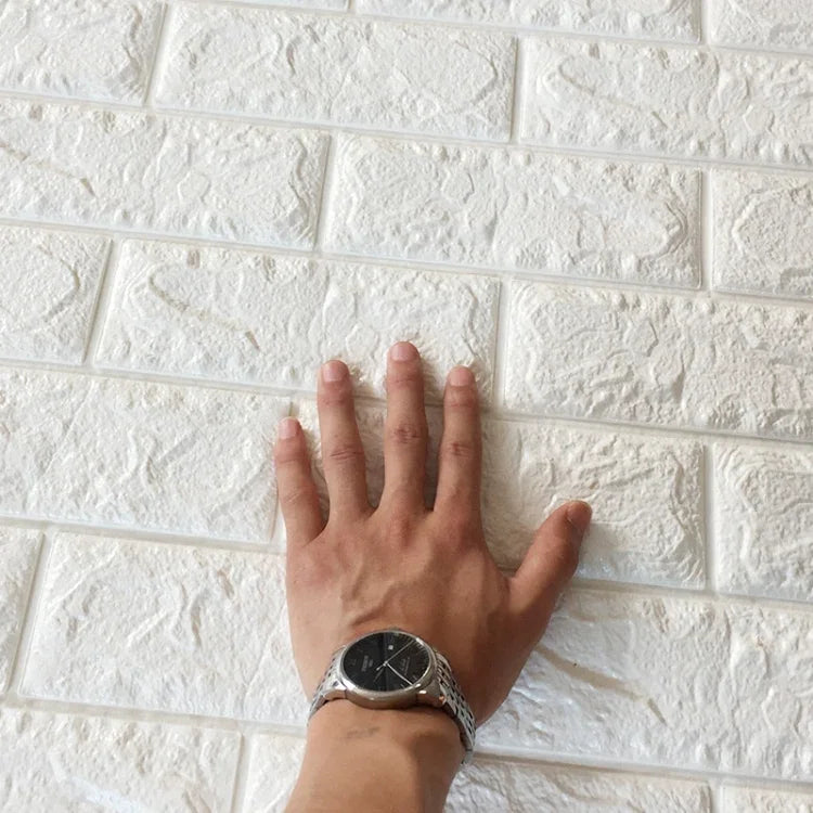 2개입 셀프 접착 방수 TV 배경 벽돌 벽지 3D 월 스티커 거실 벽지 벽화 침실 장식 스티커, 70cm x 77cm