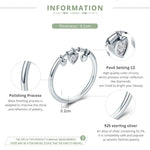 925 Sterling Silver Heart Diamond Ring Women Wedding Engagement Jewelry, 6, 7, 8, 5