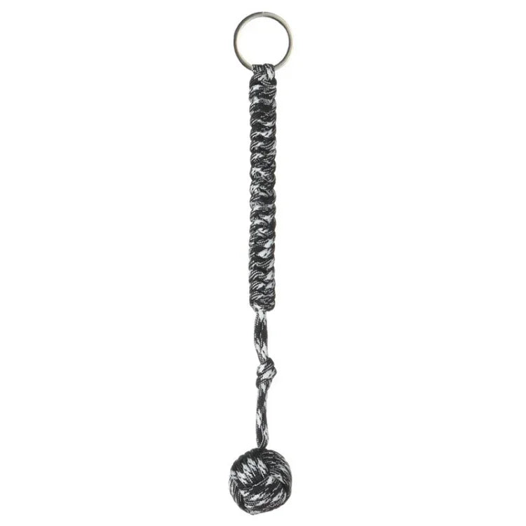 سلسلة مفاتيح دفاع ذاتي من كرة فولاذية سوداء على شكل قبضة قرد، حماية أمنية خارجية