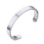 8mm Width Women Men Stainless Steel Surface Bracelet Bangle, Rose Gold, Silver, Black, Gold