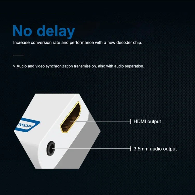 닌텐도 Wii 간편 플러그 앤 플레이 Wii to HDMI 1080p 변환 어댑터 Wii2hdmi 3.5mm 오디오 박스 Wii-link, HDMI 1080p 변환 어댑터