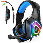 V1 3.5mm RGB 컬러풀 발광 유선 컨트롤 게이밍 헤드셋, 케이블 길이: 2.2m