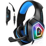 V1 3.5mm RGB 컬러풀 발광 유선 컨트롤 게이밍 헤드셋, 케이블 길이: 2.2m