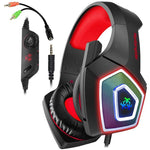 V1 3.5mm RGB 컬러풀 발광 유선 컨트롤 게이밍 헤드셋, 케이블 길이: 2.2m