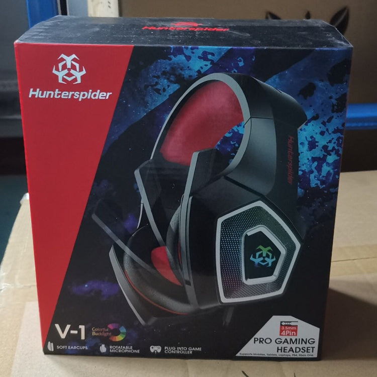 V1 3.5mm RGB 컬러풀 발광 유선 컨트롤 게이밍 헤드셋, 케이블 길이: 2.2m