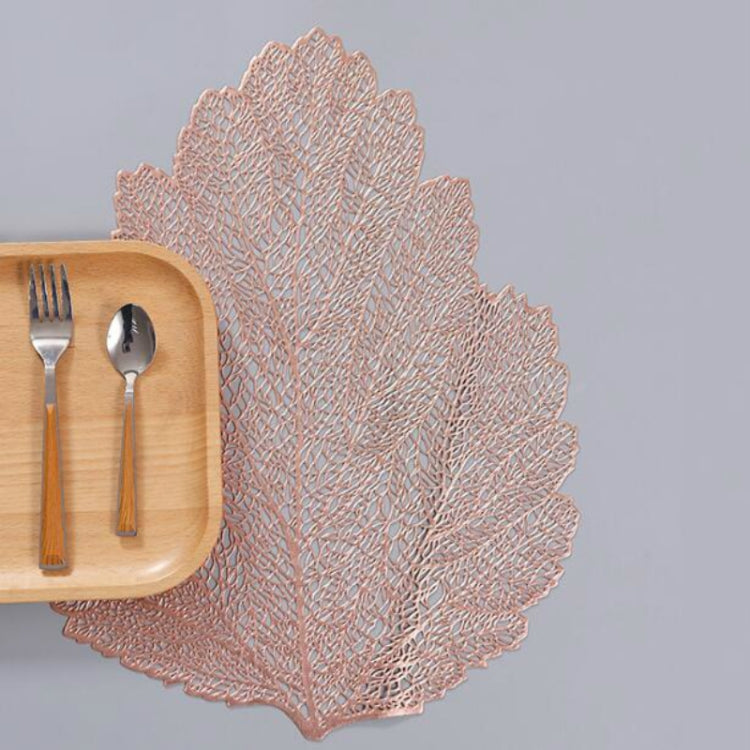 잎 모양 PVC 내열 식탁 매트 음료 컵 받침, 크기: 37x47cm