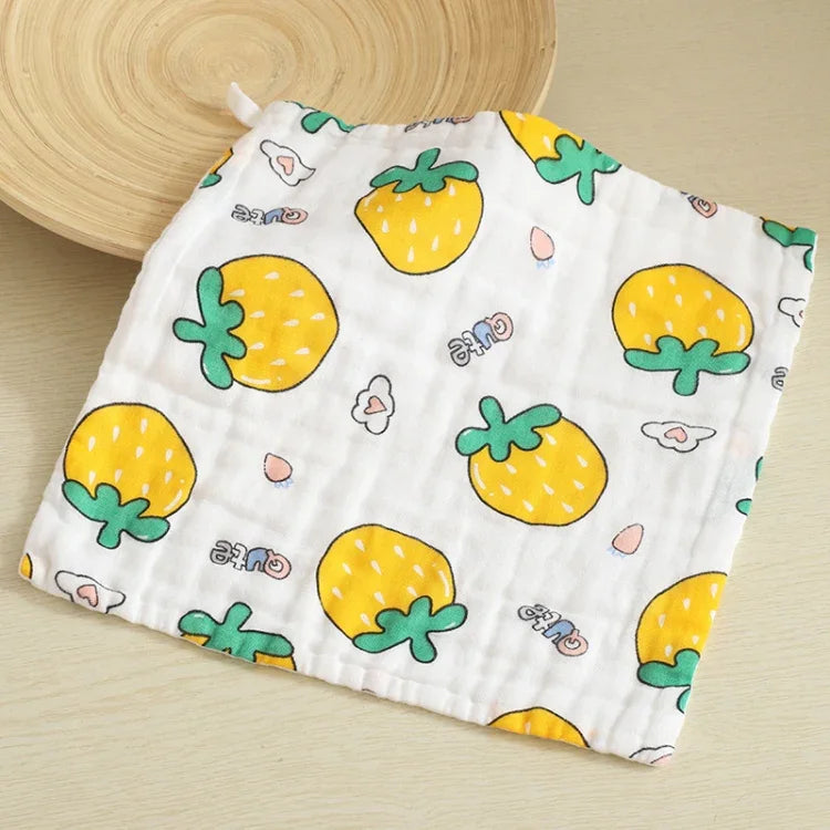 6겹 거즈 면 아기 정사각 손수건 침 흡수 타월 스타일 무작위 배송, 25x25cm, 30x30cm