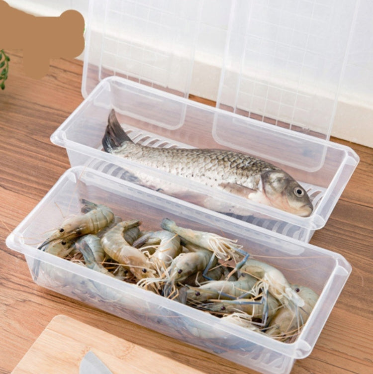 주방 냉장고 배수 신선 보관 상자 식품 플라스틱 밀폐 냉동 보관 상자 생선 신선 상자, 27x20x5.5cm, 27x11x6cm