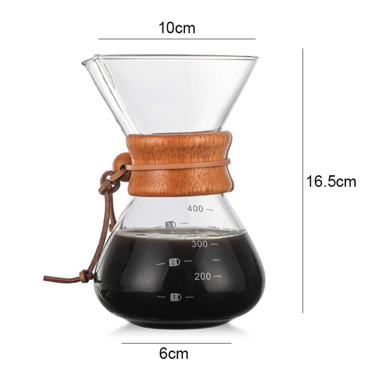 핸드 커피 포트 고온 내열 400ml 유리 커피 포트, 스트레이너 미포함 포트, 스트레이너 포함 포트