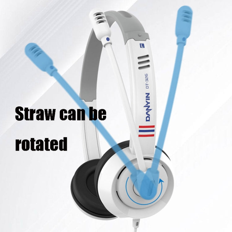 DANYIN DT326 Head-mounted Desktop Computer Children Learning Wire Headset with Microphone, Cable Length:1.8m, DT326 3.5mm Two-hole White, DT326 3.5mm Two-hole Black, DT326 Single Hole Four-level White, DT326 Single Hole Four-level Black                ...