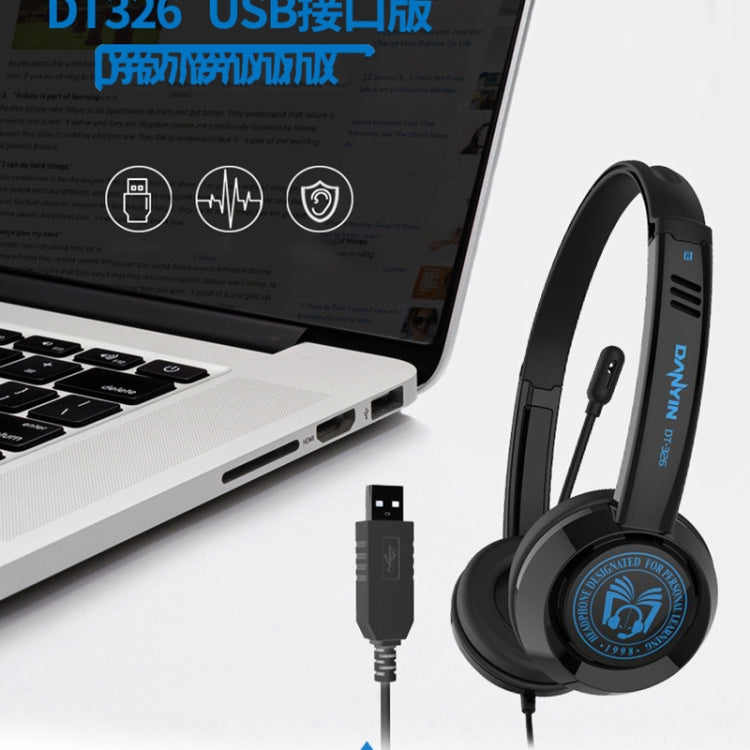 DANYIN DT326 Head-mounted Desktop Computer Children Learning Wire Headset with Microphone, Cable Length:1.8m, DT326 3.5mm Two-hole White, DT326 3.5mm Two-hole Black, DT326 Single Hole Four-level White, DT326 Single Hole Four-level Black                ...
