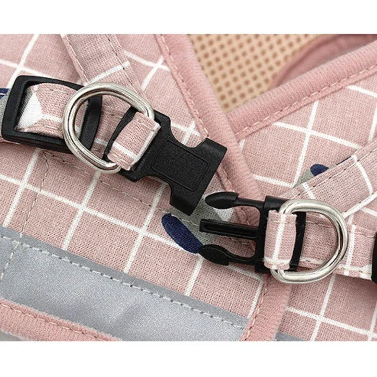 반사 및 통기성 조끼 견인 로프 애완동물 가슴 목줄, XS, S, M, XL