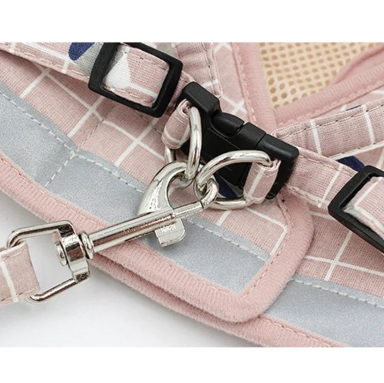 반사 및 통기성 조끼 견인 로프 애완동물 가슴 목줄, XS, S, M, XL