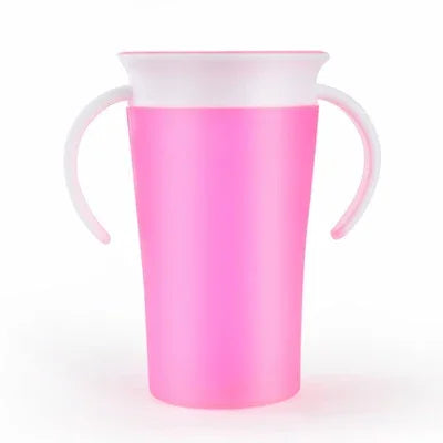 360 Degrees Rotated Baby Learning Drinking Cup With Double Handle Flip