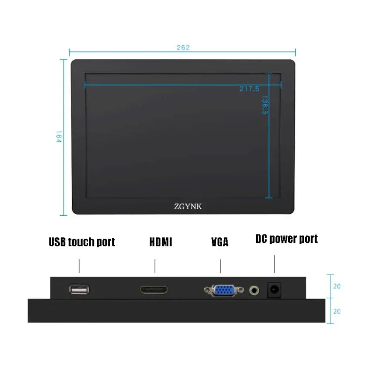 ZGYNK KQ101 HD 임베디드 디스플레이 산업용 스크린, 10인치 임베디드, 15.6인치 임베디드, 10인치 저항식, 15.6인치 저항식, 10인치 정전식, 15.6인치 정전식