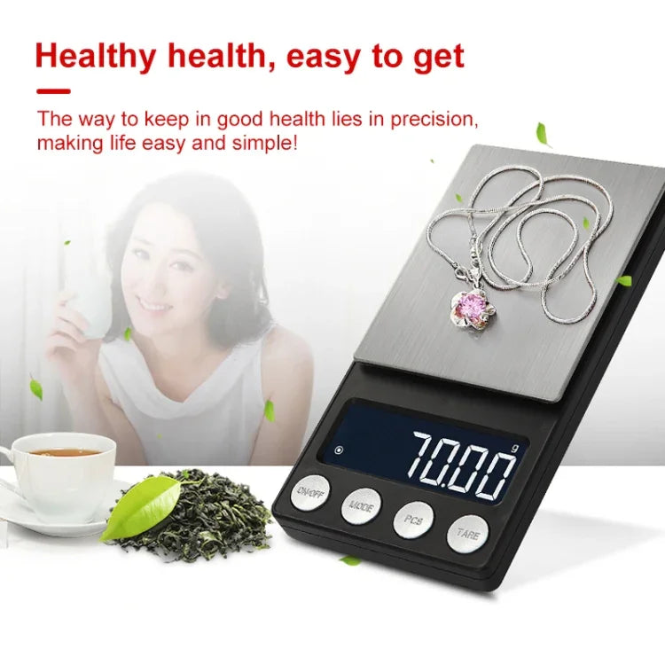 고정밀 전자 저울 미니 휴대용 주얼리 약 저울, 500g/0.1g, 100g/0.01g, 200g/0.01g, 300g/0.01g, 500g/0.01g, 1000g/0.1g