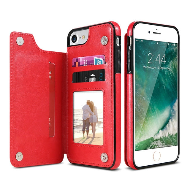 Retro PU Leather Case Multi Card Holders Phone Cases for iPhone 6 Plus & 6s Plus, iPhone 6 Plus, v