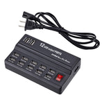 100-240V USB 인터페이스 스마트 고속 충전 디지털 전자 충전기 다기능 충전기, 미국 플러그, 10포트, 12포트