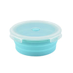 전자레인지용 휴대용 접이식 도시락 원형 실리콘 도시락 무작위 색상 배송, 용량:350ml, 350ml, 500ml, 800ml, 1200ml