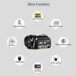 ORDRO AC3 3.1인치 IPS 스크린 4K 풀 HD 13MP 야간 시야 WiFi 라이브 캠코더 DV 디지털 카메라, 표준, 표준 + 마이크, 표준 + 마이크 + 핸드헬드 스탠드, 표준 + 마이크 + 보조 조명