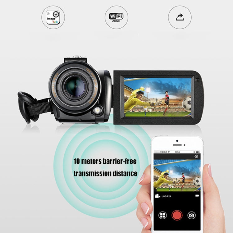 ORDRO AC5 4K HD 야간 시야 WiFi 12배 광학 줌 디지털 비디오 DV 카메라 캠코더, 표준, 표준 + 마이크, 표준 + 마이크 + 핸드헬드 스탠드, 표준 + 마이크 + 보조 조명