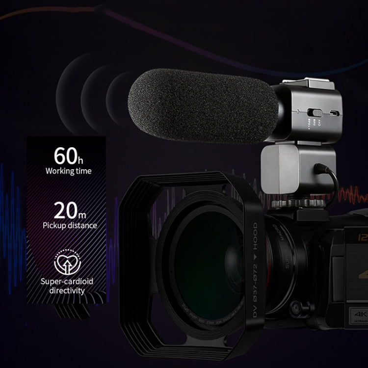 ORDRO AC5 4K HD 야간 시야 WiFi 12배 광학 줌 디지털 비디오 DV 카메라 캠코더, 표준, 표준 + 마이크, 표준 + 마이크 + 핸드헬드 스탠드, 표준 + 마이크 + 보조 조명