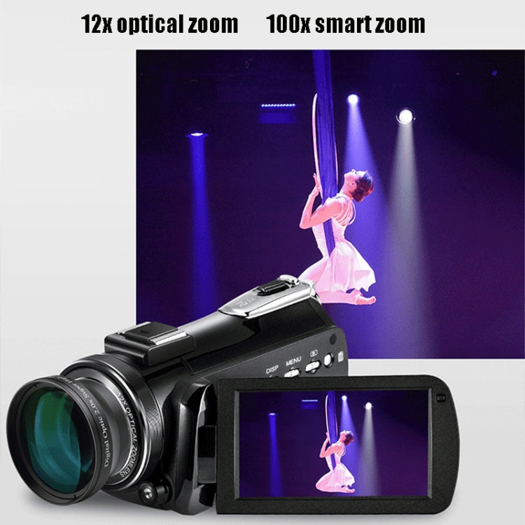 ORDRO AC5 4K HD 야간 시야 WiFi 12배 광학 줌 디지털 비디오 DV 카메라 캠코더, 표준, 표준 + 마이크, 표준 + 마이크 + 핸드헬드 스탠드, 표준 + 마이크 + 보조 조명