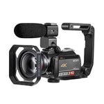 ORDRO AC5 4K HD 야간 시야 WiFi 12배 광학 줌 디지털 비디오 DV 카메라 캠코더, 표준, 표준 + 마이크, 표준 + 마이크 + 핸드헬드 스탠드, 표준 + 마이크 + 보조 조명