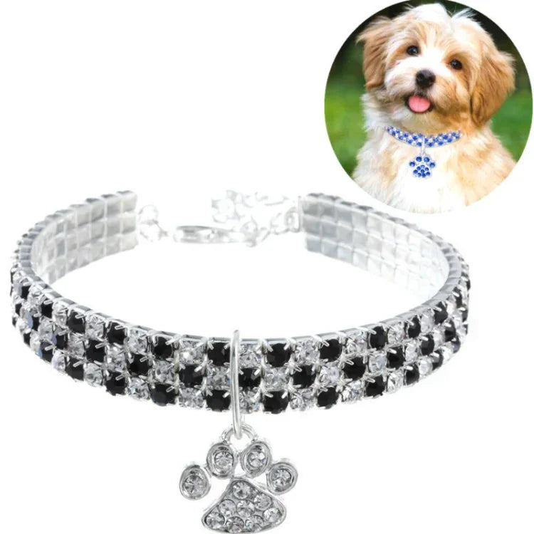 애완동물 목걸이 다이아몬드 탄력 고양이 및 개 목걸이 쥬얼리, S, M, L