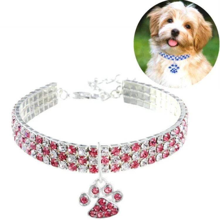 애완동물 목걸이 다이아몬드 탄력 고양이 및 개 목걸이 쥬얼리, S, M, L