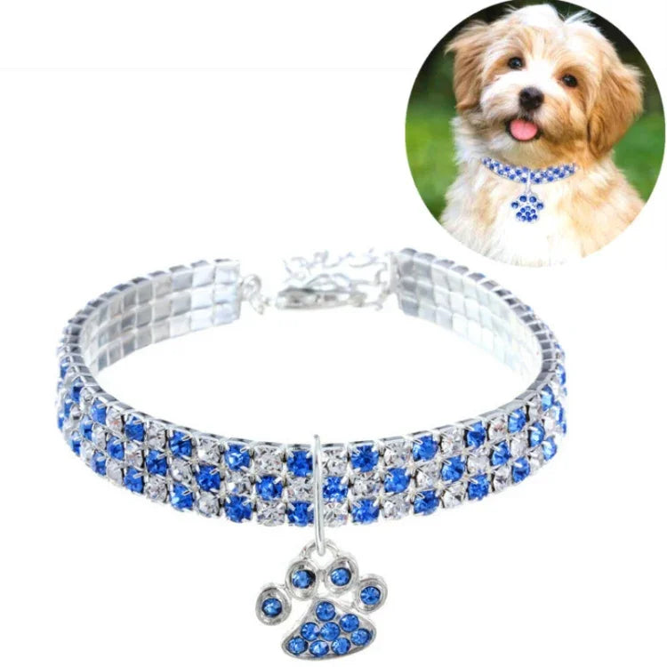 애완동물 목걸이 다이아몬드 탄력 고양이 및 개 목걸이 쥬얼리, S, M, L