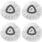4 PCS Rotating Triangle Cotton Yarn Mop Head Mop Replacement Cloth For O-Cedar/Vileda, Mop