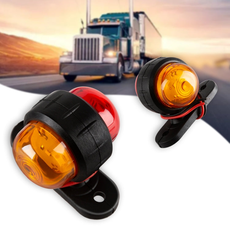 2 PCS R9 12-24V 2 LEDs 2000-4000K Double-Sided Waist Light Truck Side Light Cargo Truck Modification Two-Color Side Tail Light, 2 PCS R9