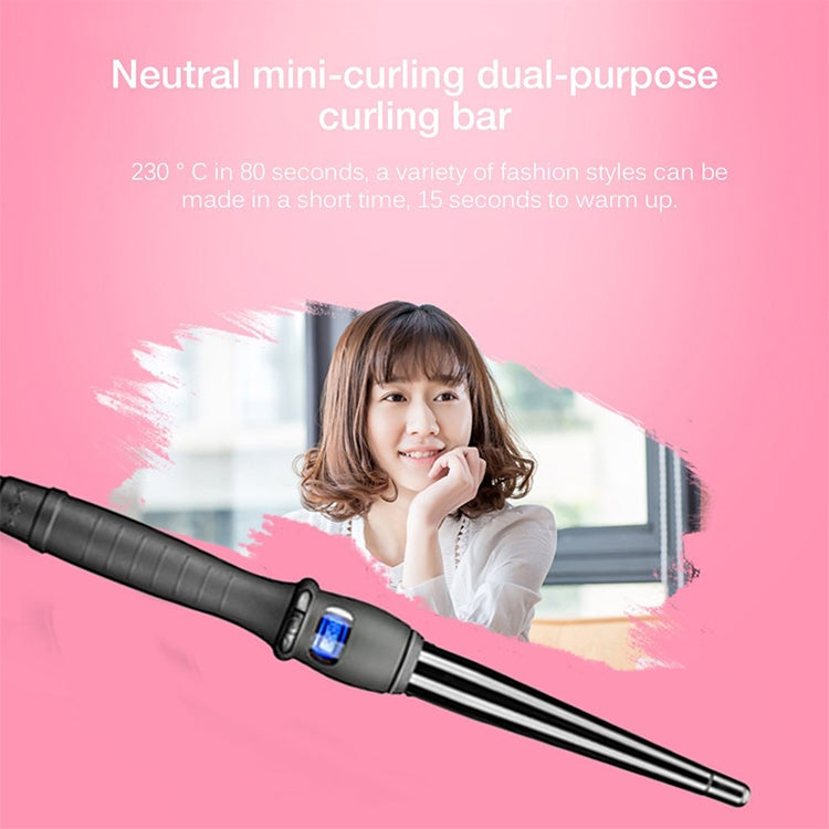 LCD 원뿔형 컬링 아이언 단일 튜브 세라믹 유약 배 모양 꽃 원뿔, 19mm EU, 25mm EU, 25mm US, 19mm US, 32mm EU