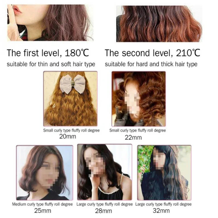 20-32m 자동 세라믹 펌 스플린트 헤어 컬러 3배럴 대형 웨이브 헤어 컬링 아이언 도구, 32mm
