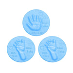 3 PCS Baby Care Air Dry Soft Clay Baby Hand and Foot Inkpad, Blue, Green, Pink, Purple, Orange, Red, White, Yellow