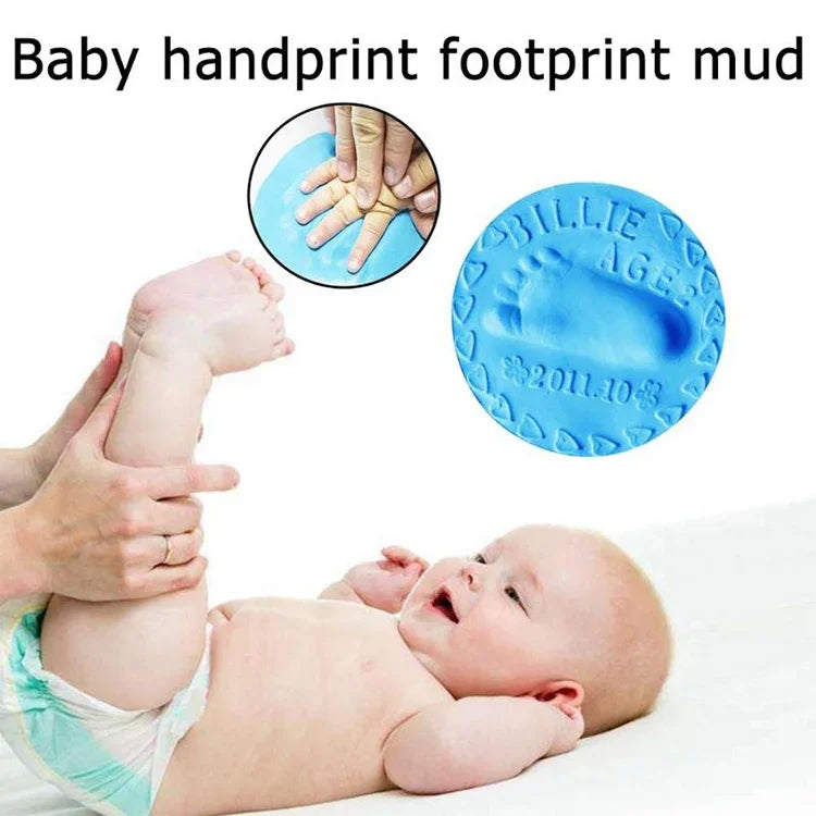 3 PCS Baby Care Air Dry Soft Clay Baby Hand and Foot Inkpad, Blue, Green, Pink, Purple, Orange, Red, White, Yellow