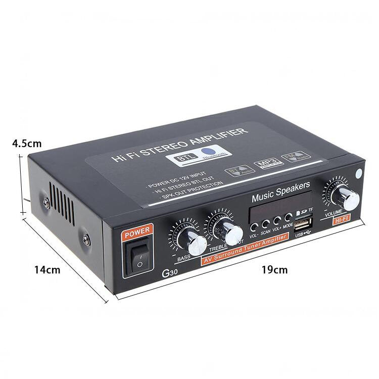 G30 스마트 디지털 파워 앰프 내장 블루투스 / USB / SD / FM 파워 앰프, EU 플러그