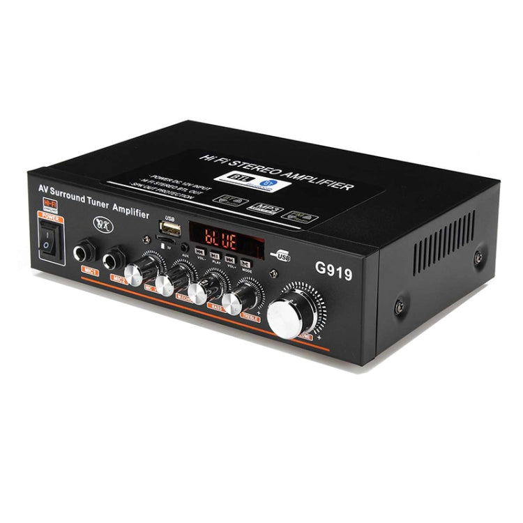 G919 스마트 디지털 파워 앰프 내장 블루투스 / USB / SD / FM 미니 파워 앰프, EU 플러그