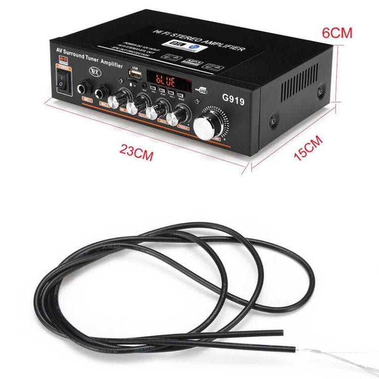 G919 스마트 디지털 파워 앰프 내장 블루투스 / USB / SD / FM 미니 파워 앰프, EU 플러그