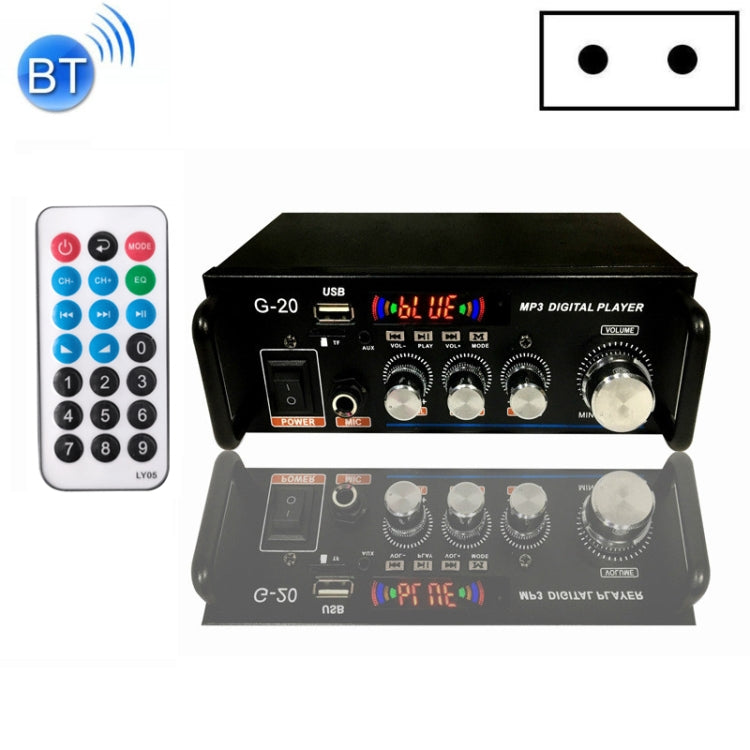 G20 스마트 디지털 파워 앰프 내장 블루투스 / USB / SD / FM 파워 앰프, EU 플러그
