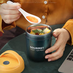 GOURMET 스테인리스 스틸 보온 컵 이중 밀폐 보온 수프 컵, 레드, 옐로우, 블루