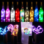 10 PCS LED Wine Bottle Cork Copper Wire String Light IP44 Waterproof Holiday Decoration Lamp, 2m 20LEDs