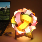 창의적인 침실 침대 옆 야간등 USB 원형 로맨틱 룸 장식 램프 나무 받침대 포함, DIY 재료 키트, 완제품