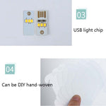 창의적인 침실 침대 옆 야간등 USB 원형 로맨틱 룸 장식 램프 나무 받침대 포함, DIY 재료 키트, 완제품